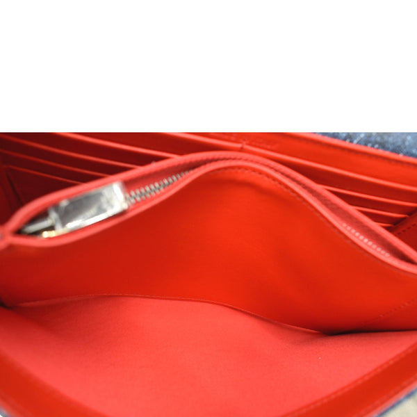 CHRISTIAN LOUBOUTIN Paloma Denim Patent Pearl Spikes Crossbody Bags Dark Blue