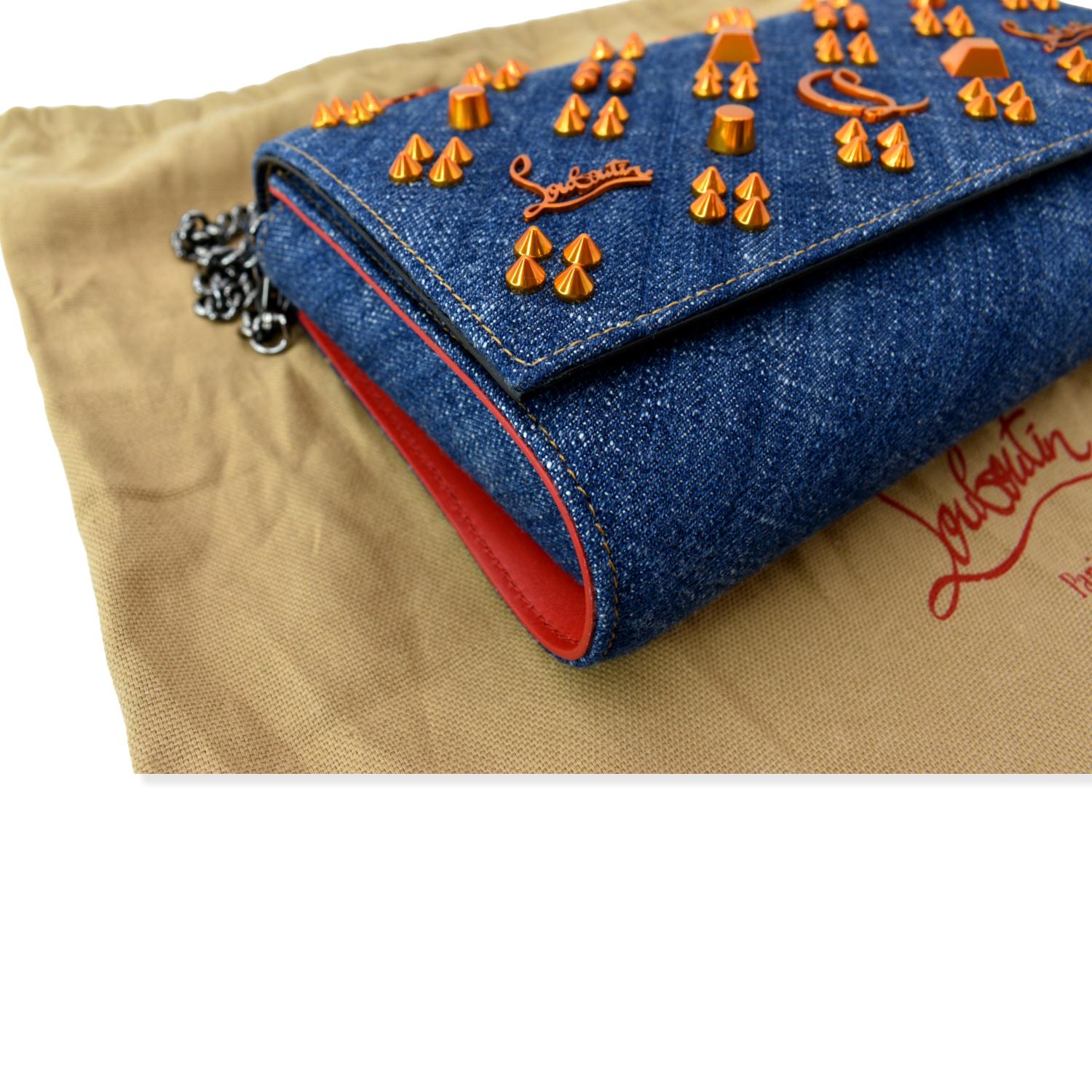 CHRISTIAN LOUBOUTIN Paloma Leather Patent Pearl Spikes Crossbody Bag B