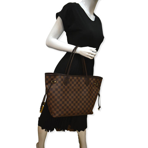 LOUIS VUITTON  Neverfull MM Damier Ebene Shoulder Bag Brown