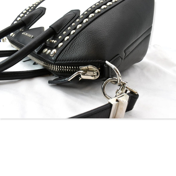 GIVENCHY Studded Antigona Nude Small Calfskin Leather Shoulder Bag Black