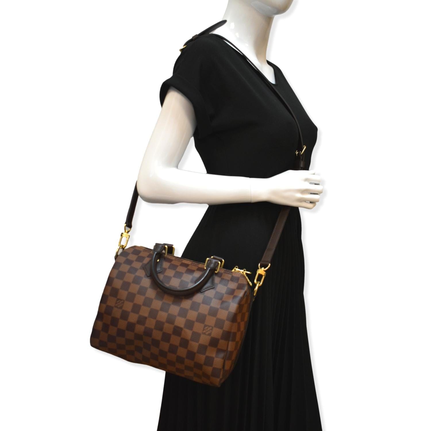 Brown Louis Vuitton Damier Ebene Speedy 25 Boston Bag  Designer Revival