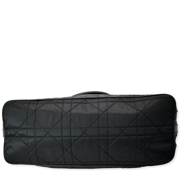 CHRISTIAN DIOR Quilted Satin Tote Bag Black