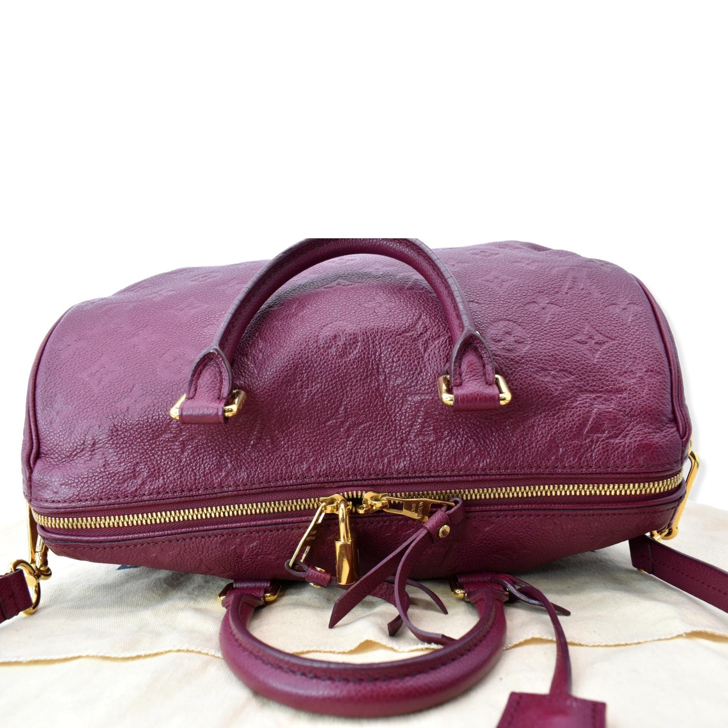 Louis Vuitton - Authenticated Speedy Bandoulière Handbag - Leather Burgundy Plain for Women, Very Good Condition