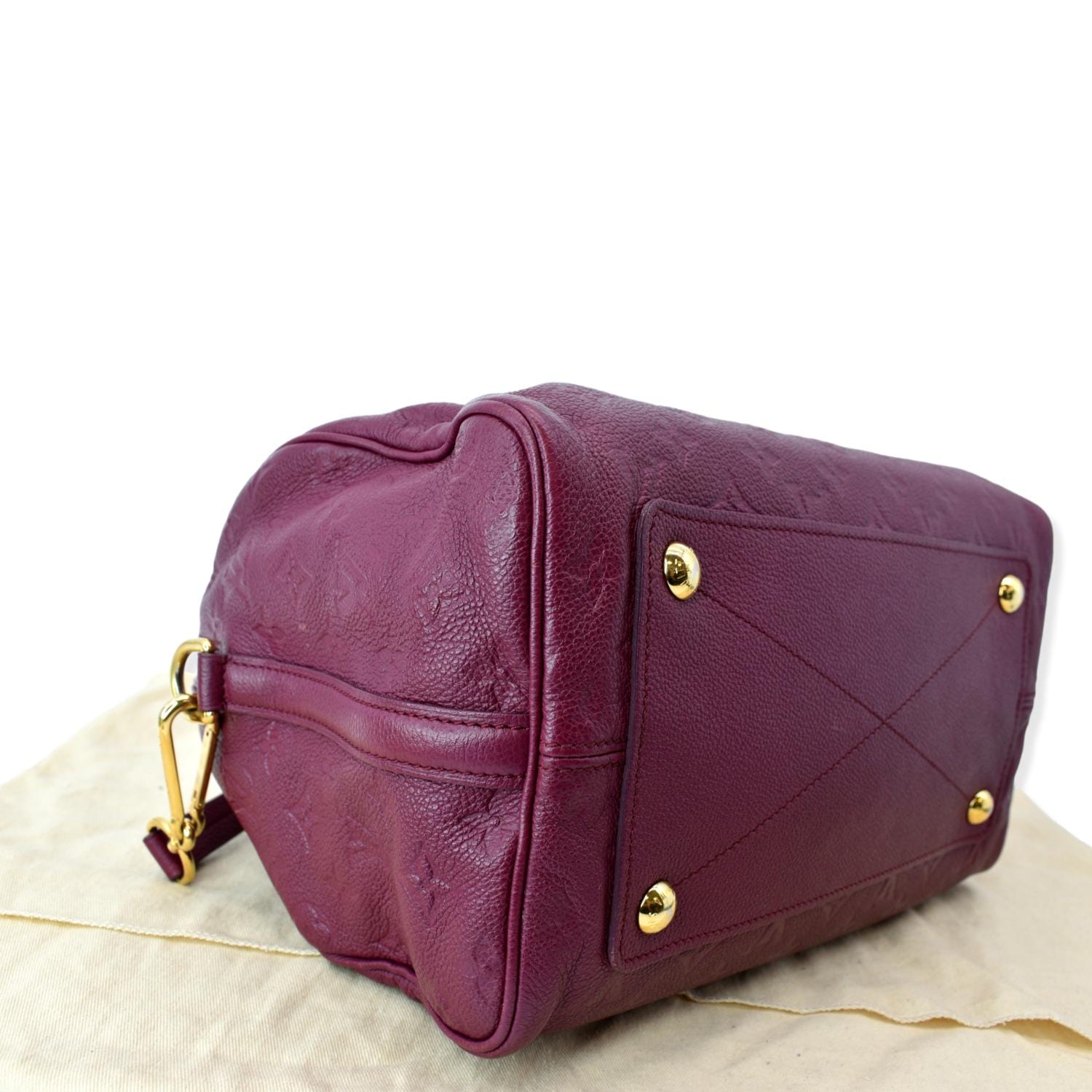 Louis Vuitton - Authenticated Speedy Handbag - Suede Burgundy for Women, Very Good Condition