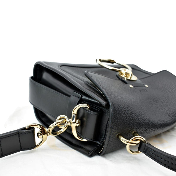 CHLOE Tess Day Front Flap Calfskin Leather Crossbody Bag Black