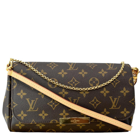 LOUIS VUITTON Favorite MM Monogram Canvas Crossbody Bag Brown