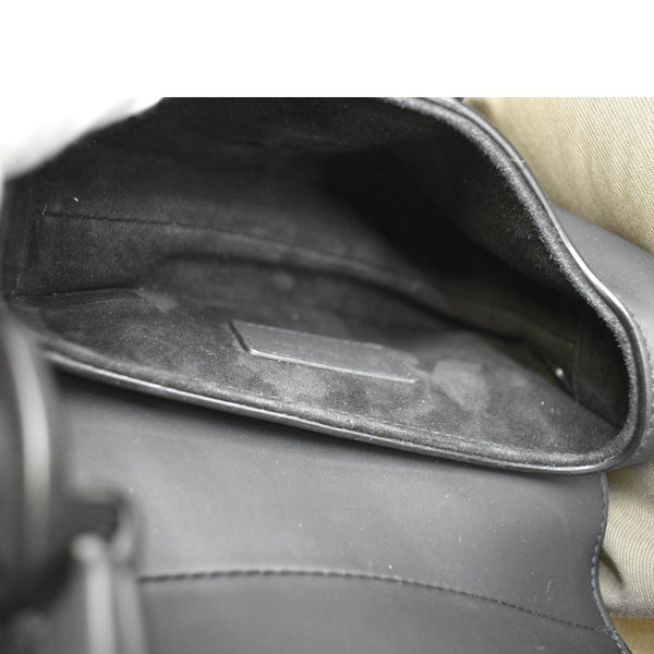 CHRISTIAN DIOR Saddle Calfskin Leather Satchel Bag Black