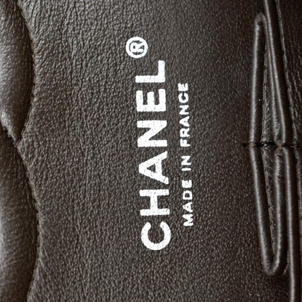 CHANEL Classic Medium Double Flap Caviar Leather Shoulder Bag Chocolate
