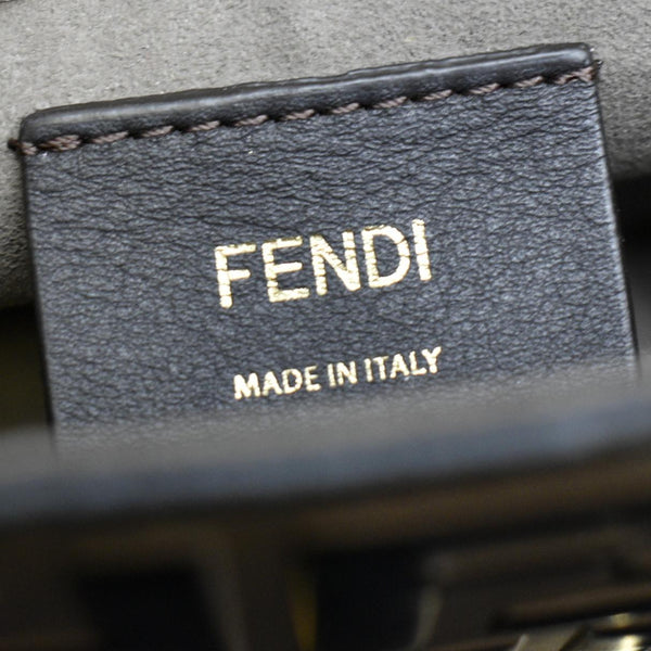 Fendi Kan I F Zucca Leather Shoulder Bag Brown - Made In Italy