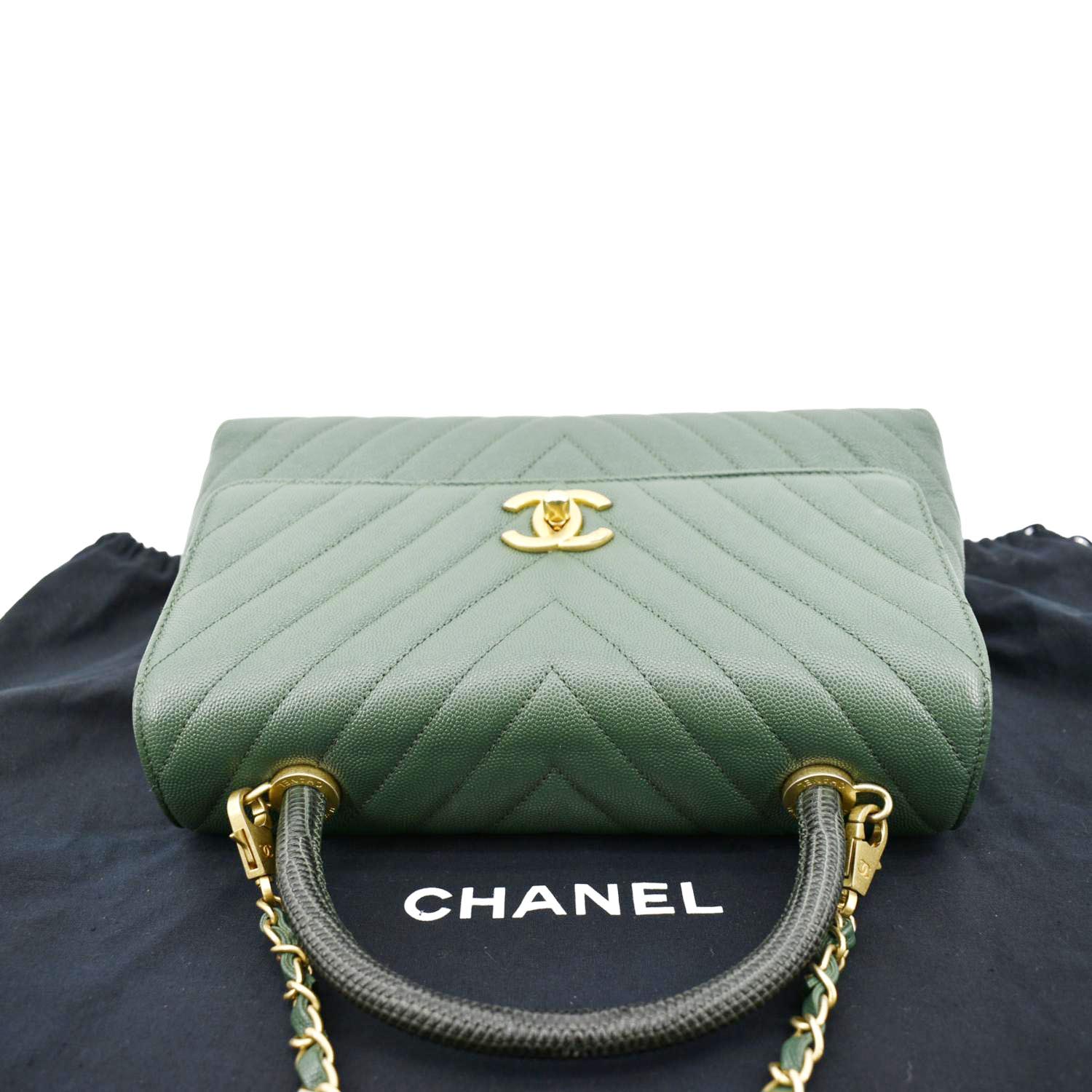 Chanel Small Classic Double Flap Green Caviar Light Gold Hardware – Madison  Avenue Couture