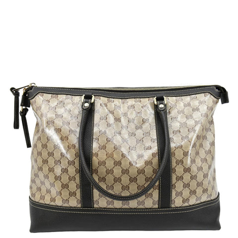 GUCCI GG Canvas Shopping Tote Bag Black 327793
