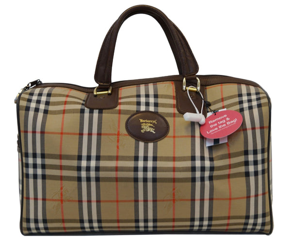 Burberry Travel Bag Canvas Leather Nova Check - 100% authentic