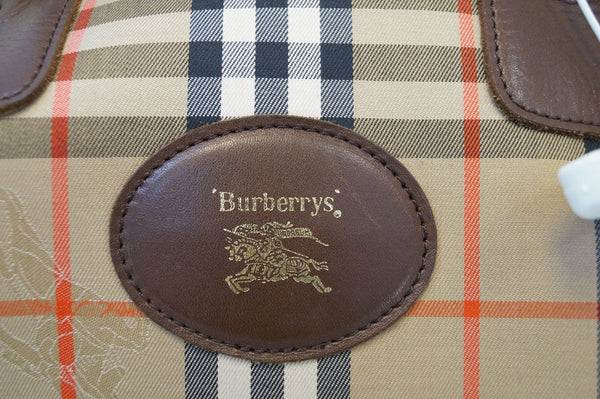 Burberry Travel Bag Canvas Leather Nova Check - Burberry logo