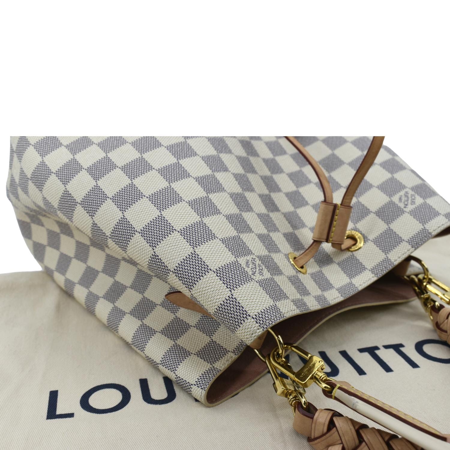 Louis Vuitton Azur Damier Coated Canvas Braided Alma BB Gold