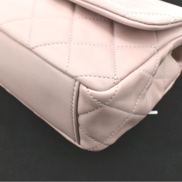 CHANEL Mini Flap Quilted Leather Shoulder Bag Light Pink
