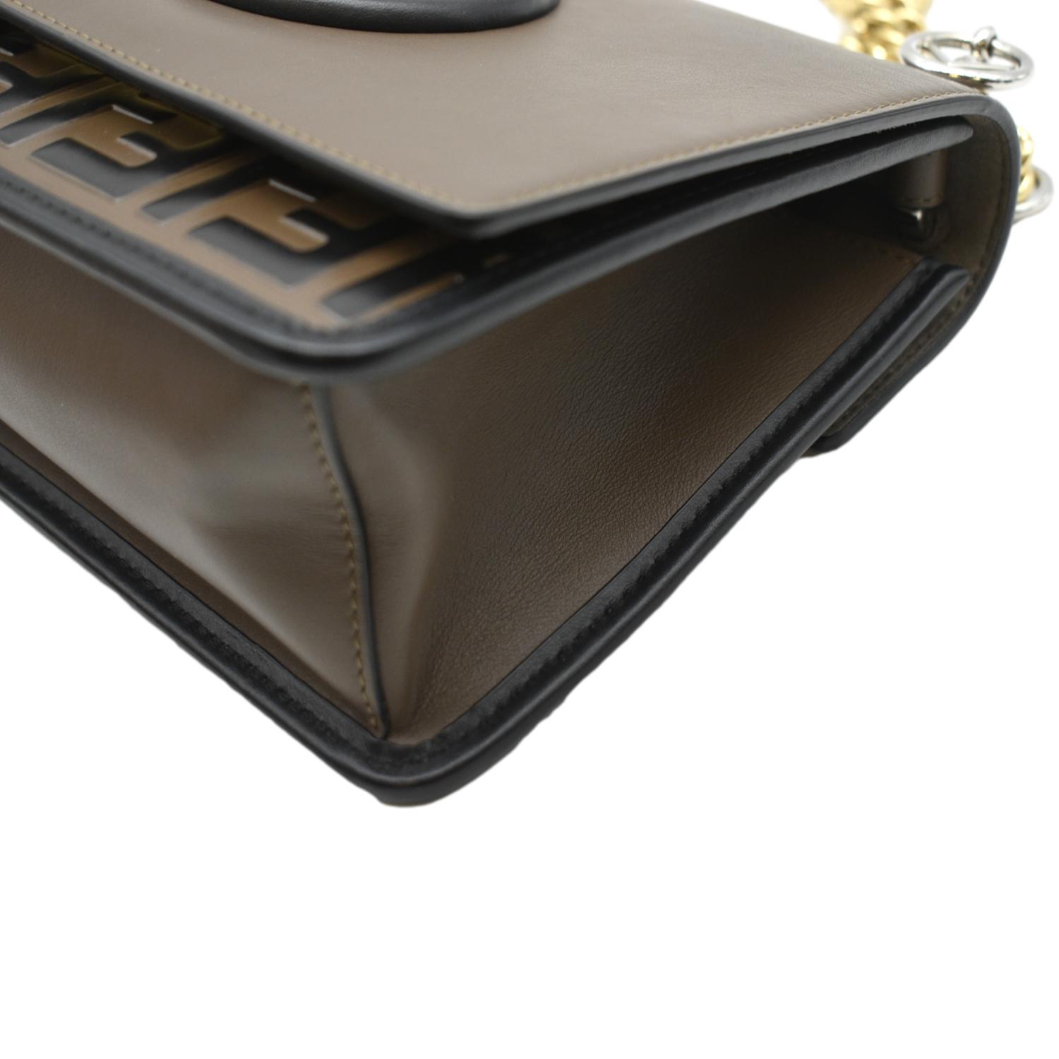 Fendi Black/Brown Zucca Leather Small Kan U Shoulder Bag Fendi