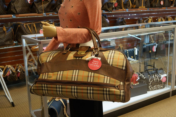 Burberry Travel Bag Nova Check Brown Leather - shop 