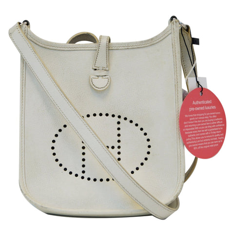 Hermes Evelyne TPM Veau Epsom White Shoulder Bag