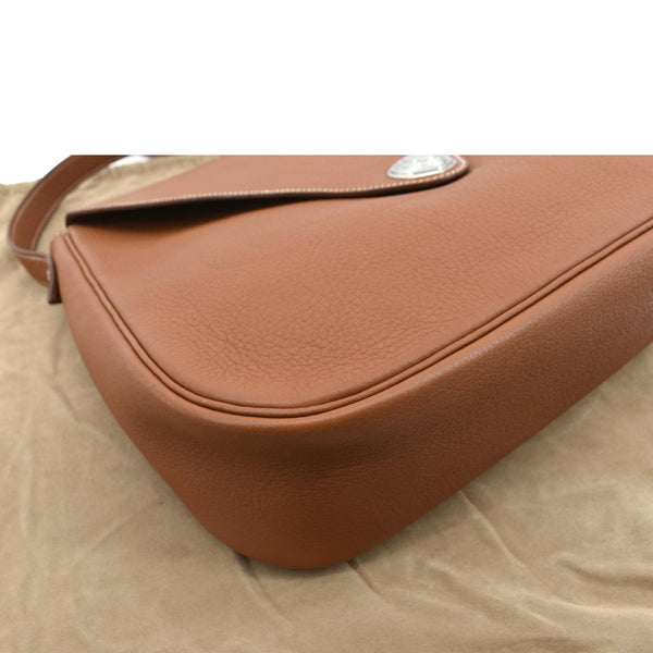 Hermes Christie Rhone Flap Leather Shoulder Bag - Bottom Left