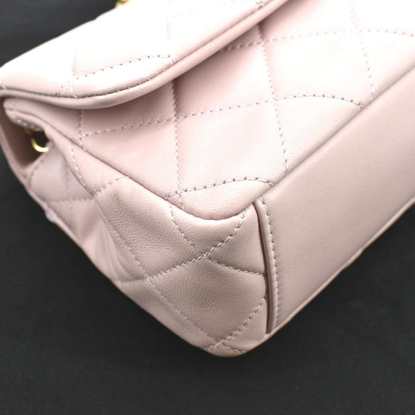 CHANEL Mini Flap Quilted Leather Shoulder Bag Light Pink