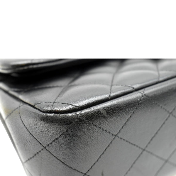 CHANEL Jumbo Double Flap Calfskin Leather Shoulder Bag Black