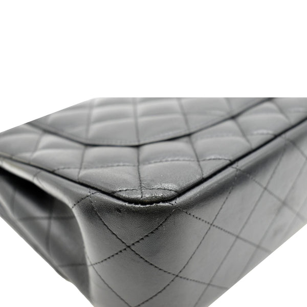 CHANEL Jumbo Double Flap Calfskin Leather Shoulder Bag Black