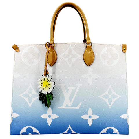 LOUIS VUITTON Pool Onthego GM Monogram Tote Shoulder Bag Blue