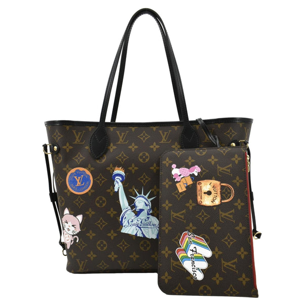 Louis Vuitton Neverfull Patches MM Monogram Tote Bag - Front