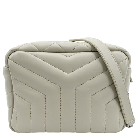 YVES SAINT LAURENT Loulou Y Small Calfskin Leather Crossbody Bag White