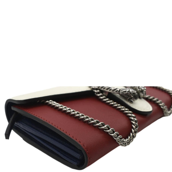 Gucci Dionysus GG Supreme Chain Clutch in Red - Bottom Left