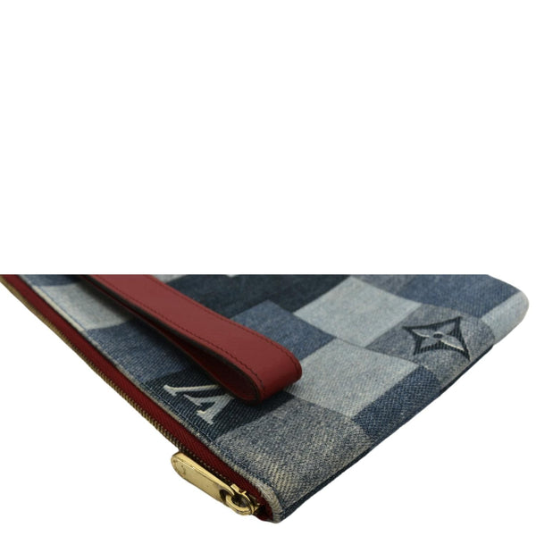 LOUIS VUITTON City Denim Wristlet Pouch Blue