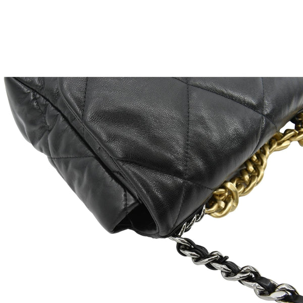 CHANEL 19 Medium Quilted Lambskin Leather Flap Shoulder Bag Black