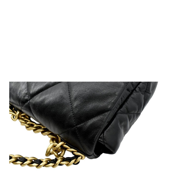 CHANEL 19 Medium Quilted Lambskin Leather Flap Shoulder Bag Black