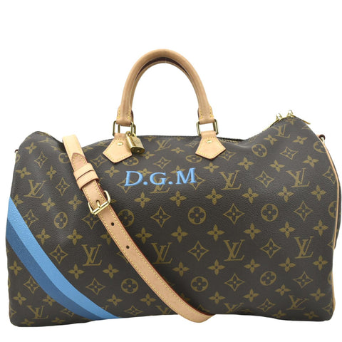 LOUIS VUITTON Speedy 40 Bandouliere Heritage Monogram Canvas Travel Bag Brown