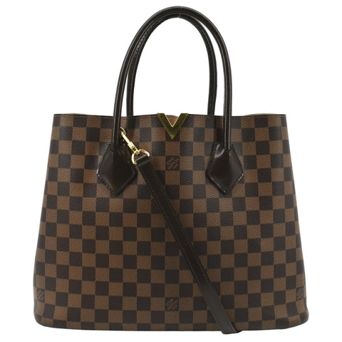 LOUIS VUITTON Kensington Damier Ebene Tote Bag Brown