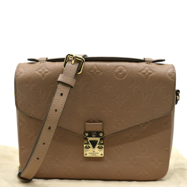 LOUIS VUITTON Metis Pochette Empreinte Leather Crossbody Bag Beige