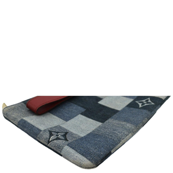 LOUIS VUITTON City Denim Wristlet Pouch Blue