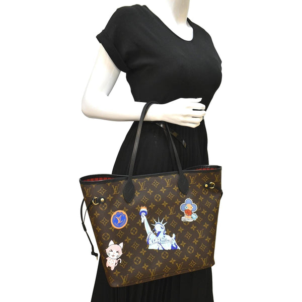 Louis Vuitton Neverfull Patches MM Monogram Tote Bag - Full View
