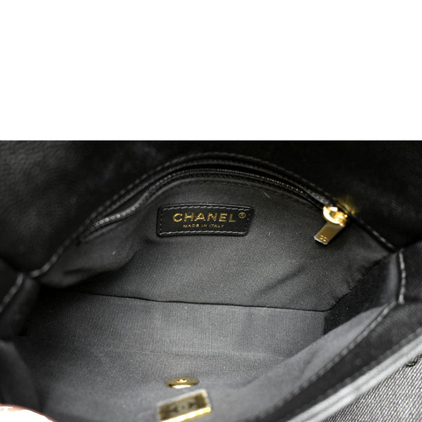 Chanel Mini Flap Grained Calfskin Leather Shoulder Bag - Inside