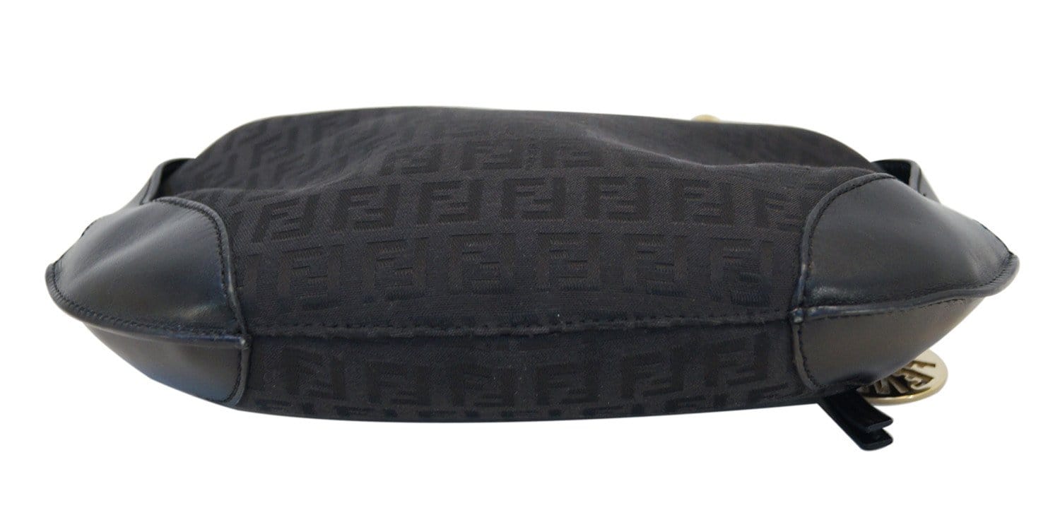FENDI-Zucchino-Print-PVC-Shoulder-Bag-Gray-Black-8BT127 – dct