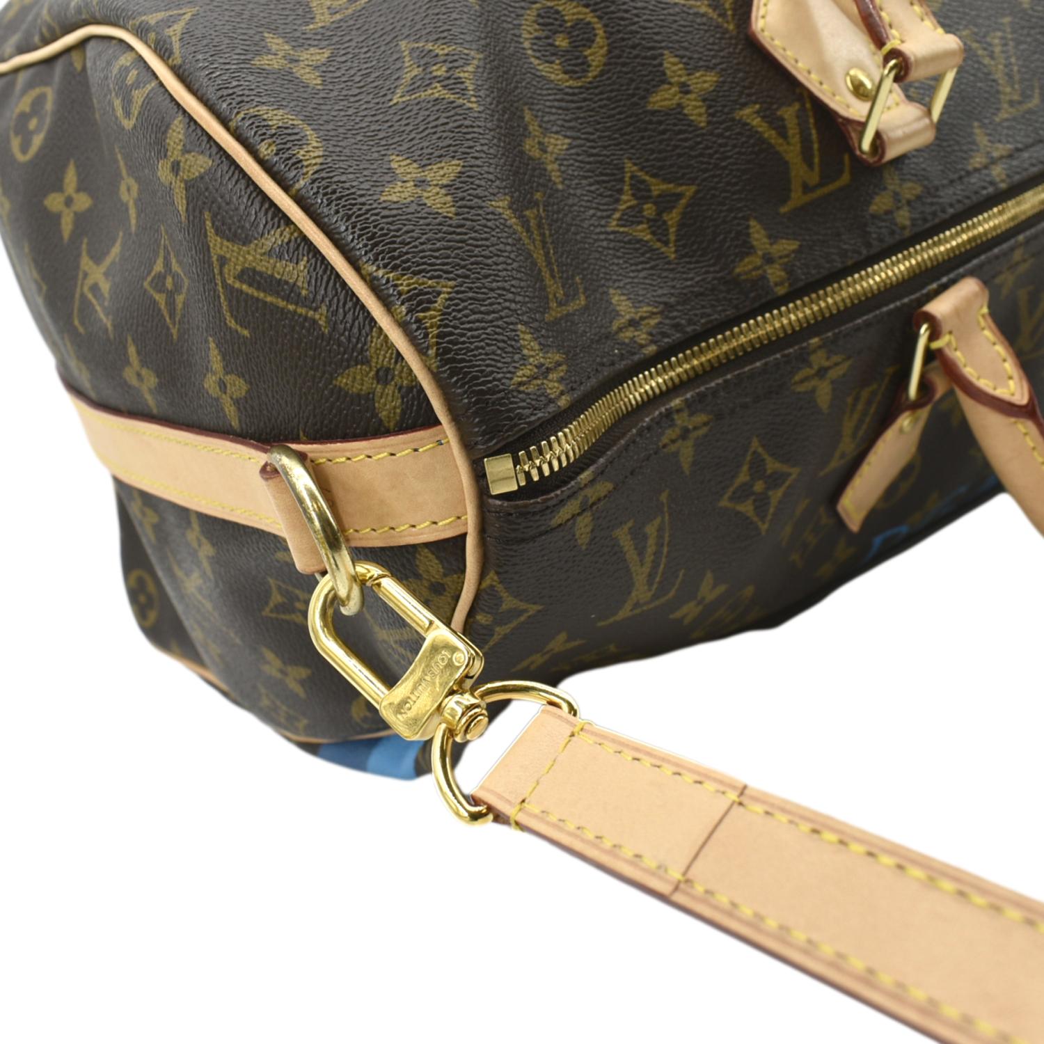 Louis Vuitton, Bags, Louis Vuitton Speedy 4 Bandouliere Heritage Monogram  Canvas Travel Bag Brown