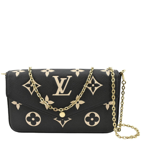 LOUIS VUITTON Felicie Pochette Monogram Empreinte Crossbody Bag Bicolor