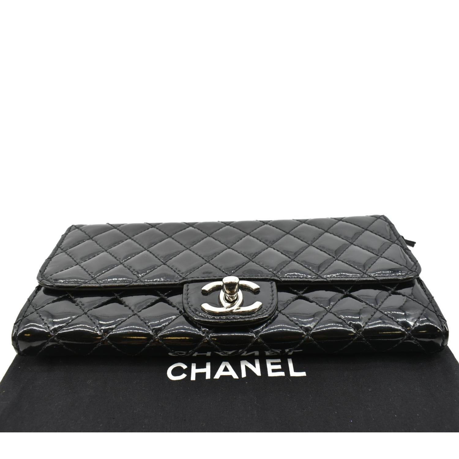 CHANEL Calfskin Quilted Perfect Fit Wallet On Chain WOC Black