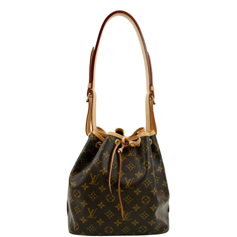 LOUIS VUITTON Petit Noe Monogram Canvas Shoulder Bag Brown
