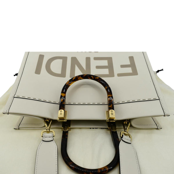 Fendi Sunshine Plexiglass Leather Shoulder Tote Bag - Top