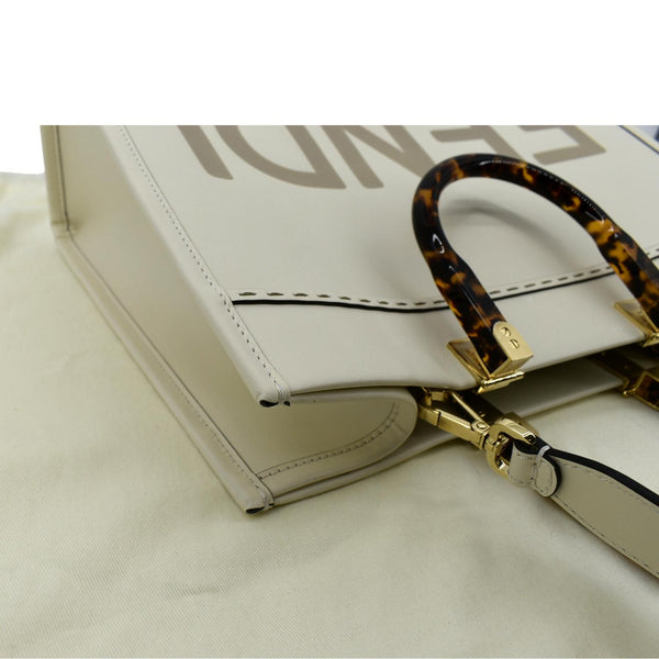 Fendi Sunshine Plexiglass Leather Shoulder Tote Bag - Top Right