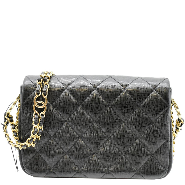 Chanel Mini Flap Grained Calfskin Leather Shoulder Bag - Back