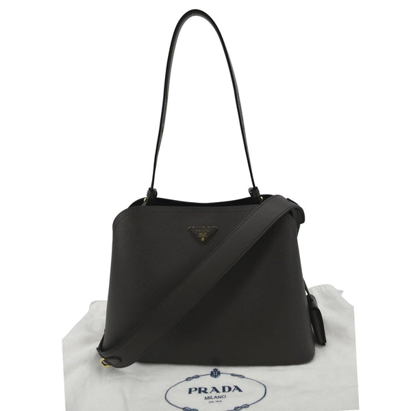 Prada Matinee Saffiano Leather Shoulder Bag Fumo - Product
