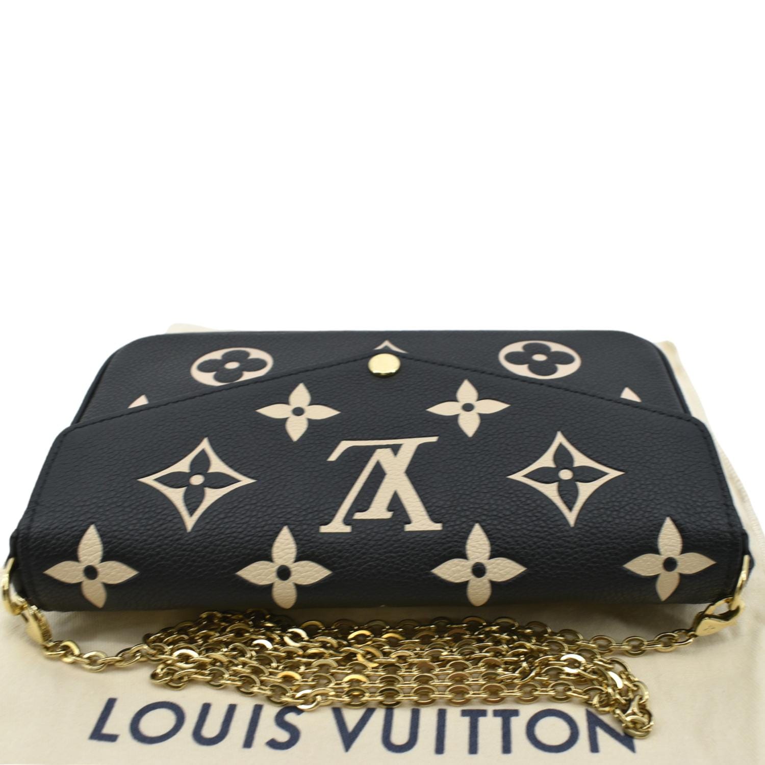 LOUIS VUITTON AUTHENTIC Crafty Felicie Black LEATHER HANDBAG Pochette