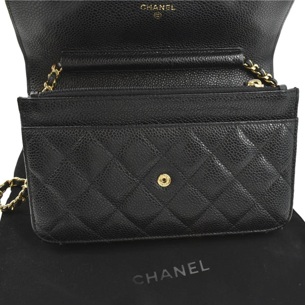 Chanel Boy Woc Caviar Leather Wallet Clutch Bag - Open